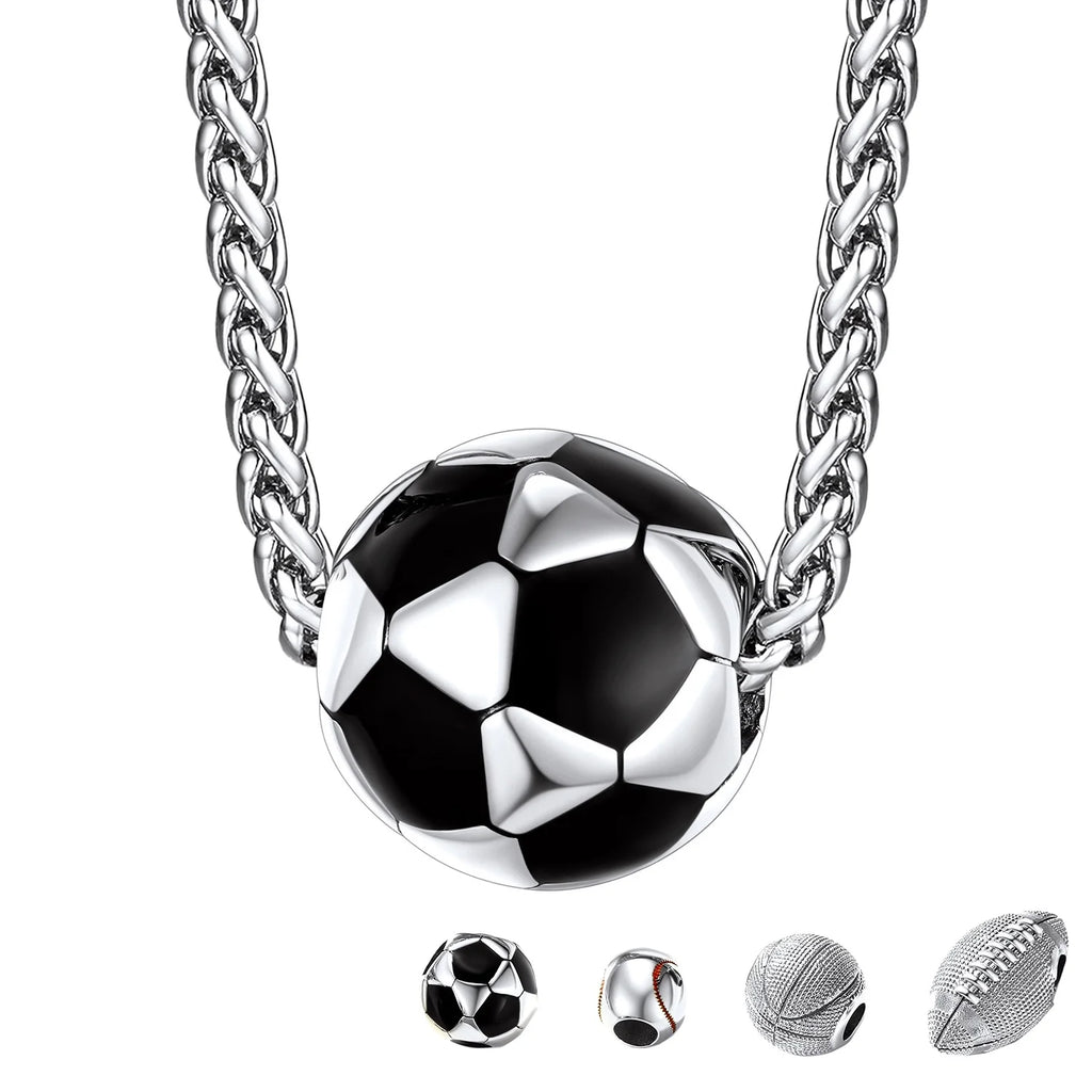 Soccer Ball Necklace Football Pendant Necklace for Men 3D Sport Fan Player Jewelry Gifts for Christmas Father'S Day