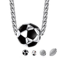 Soccer Ball Necklace Football Pendant Necklace for Men 3D Sport Fan Player Jewelry Gifts for Christmas Father'S Day