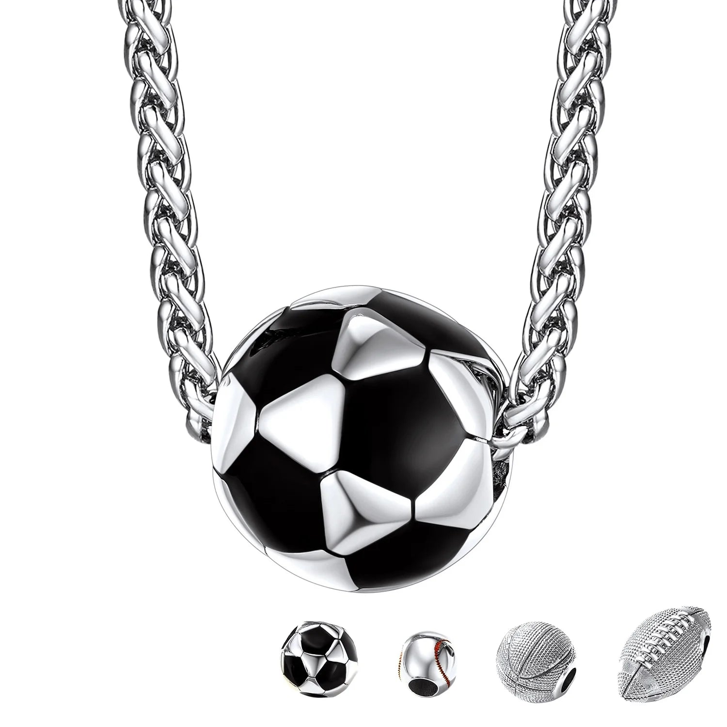 Soccer Ball Necklace Football Pendant Necklace for Men 3D Sport Fan Player Jewelry Gifts for Christmas Father'S Day