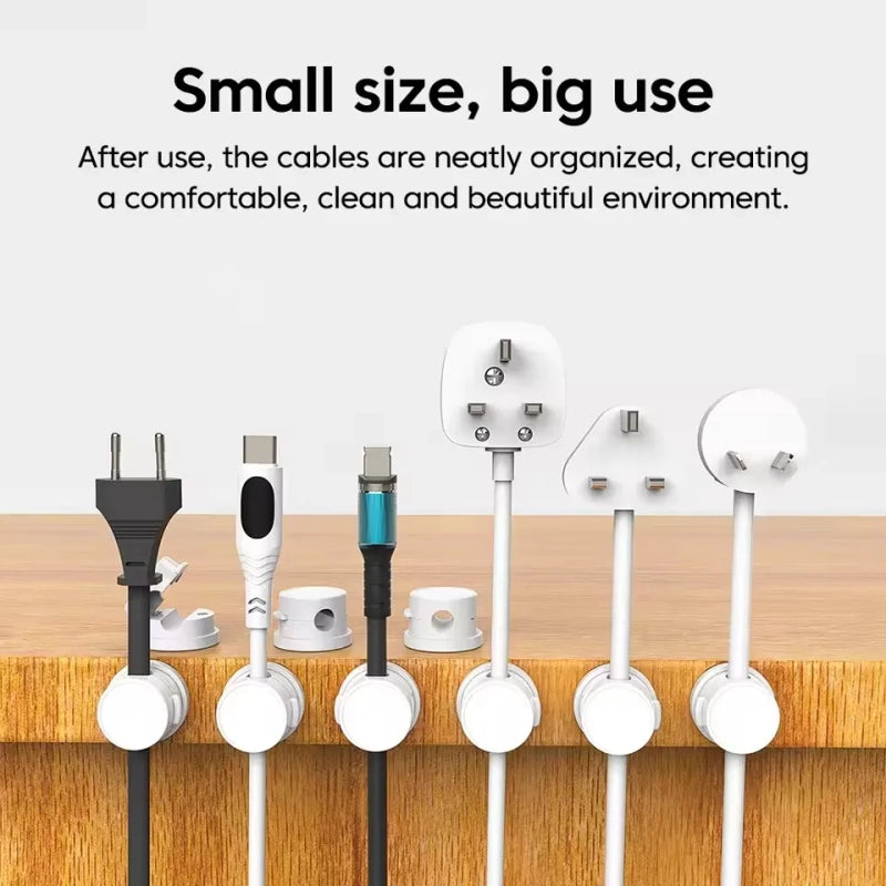 Magnetic Cable Clip Organizer - 360 Rotation Desk Cable Holder Wire Keeper Cord Management USB Charging Cable Organizer Home Office Desk/Car/Bedside Accessories Cable Management Click System