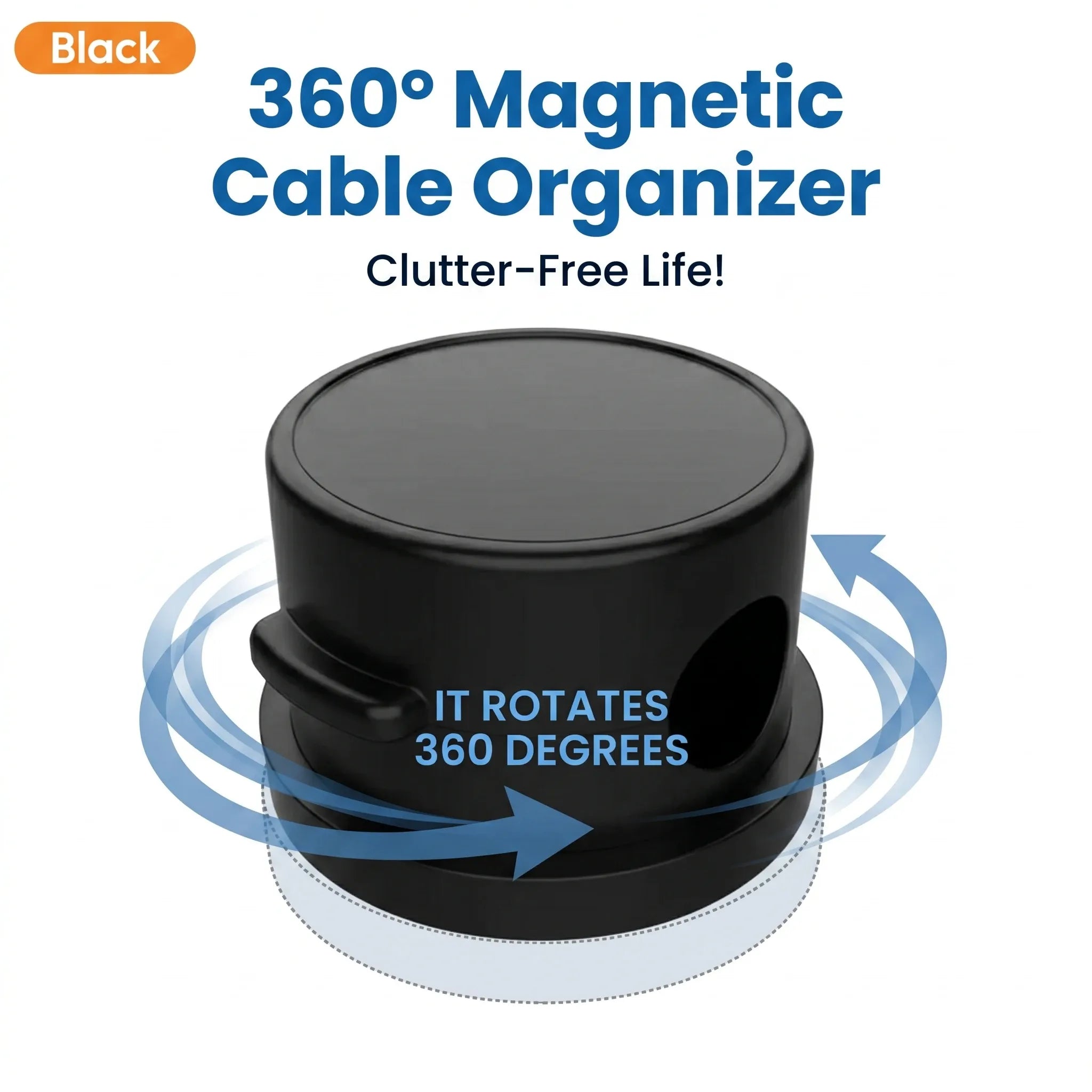 Magnetic Cable Clip Organizer - 360 Rotation Desk Cable Holder Wire Keeper Cord Management USB Charging Cable Organizer Home Office Desk/Car/Bedside Accessories Cable Management Click System
